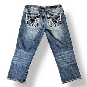y2k embroidered capri low rise jeans